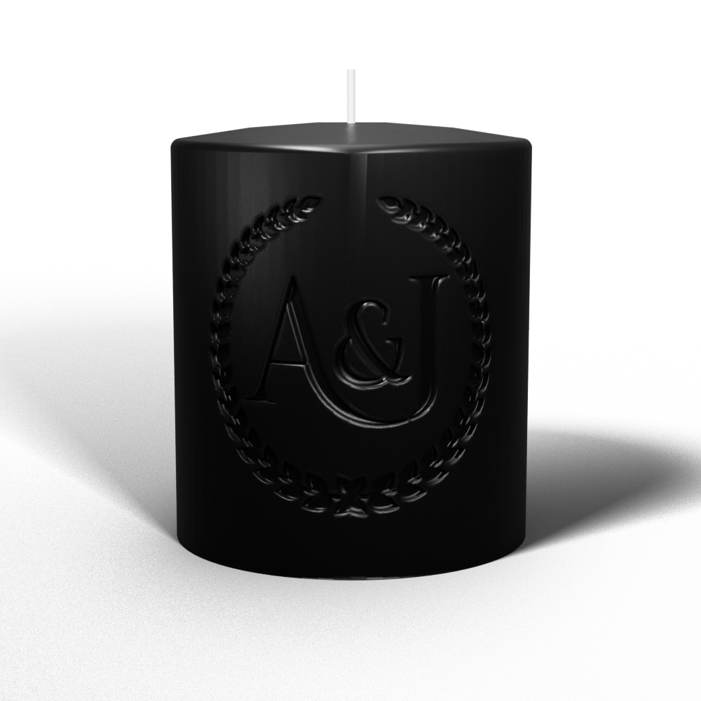 Newly Wed's Initials Candle (Ebony)