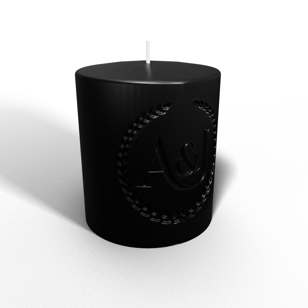Newly Wed's Initials Candle (Ebony)